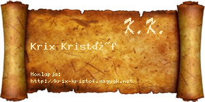 Krix Kristóf névjegykártya