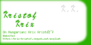 kristof krix business card